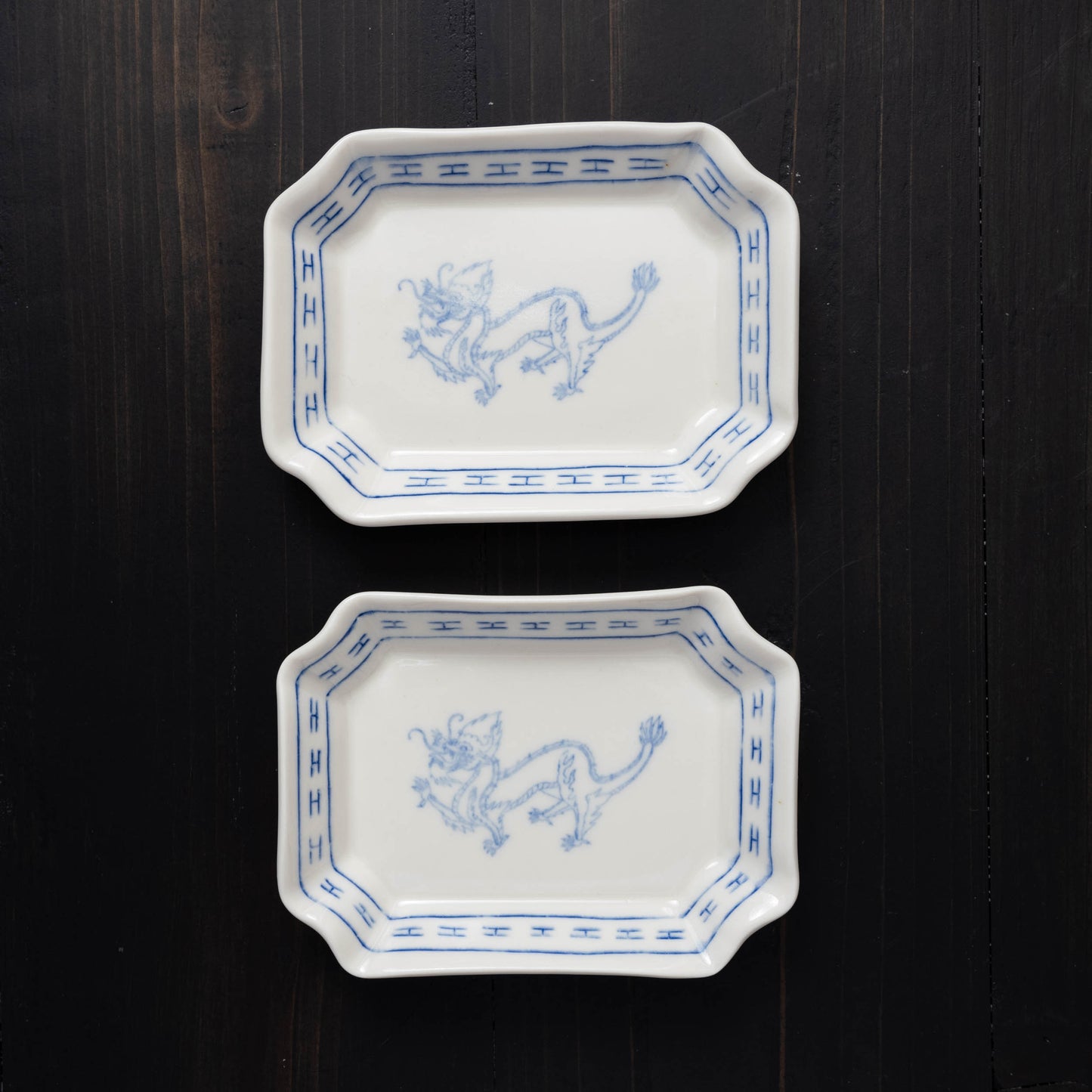 Dragon Beveled Rectangle Dish