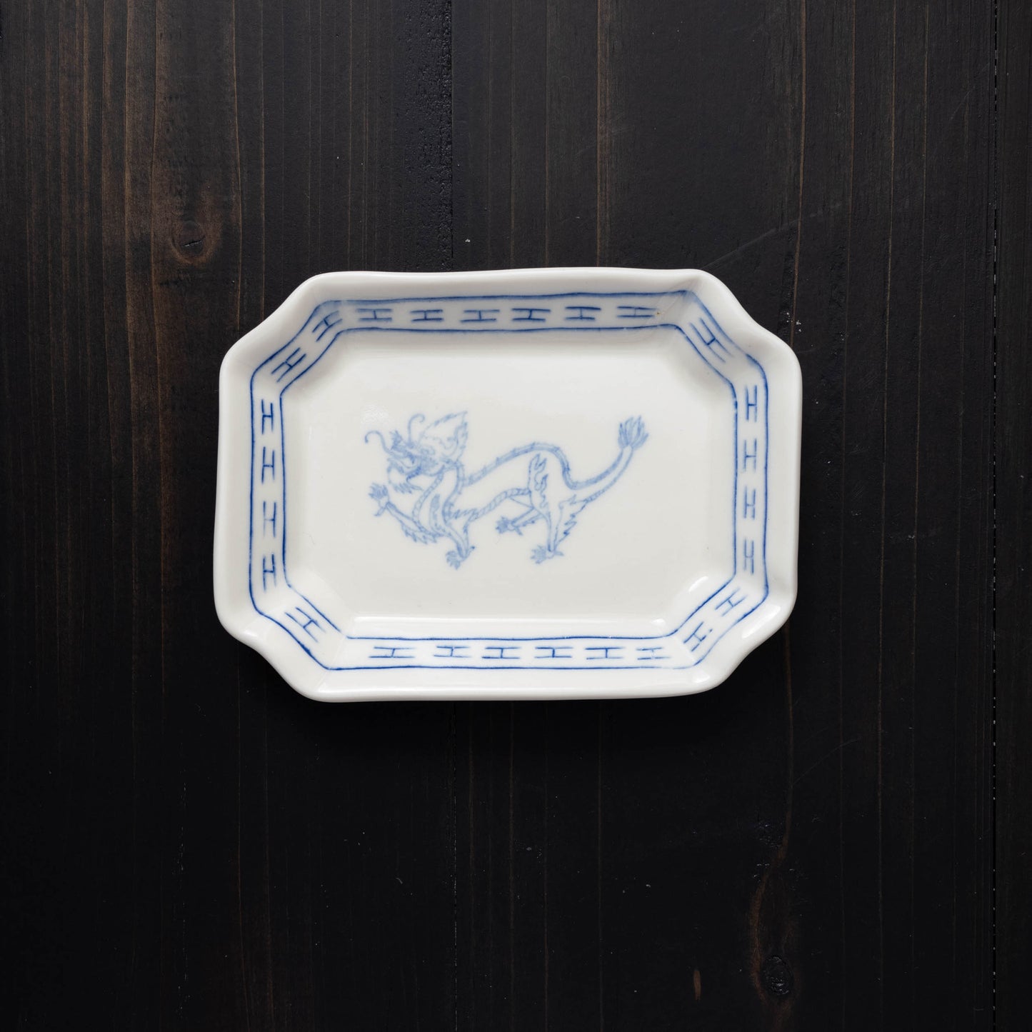 Dragon Beveled Rectangle Dish