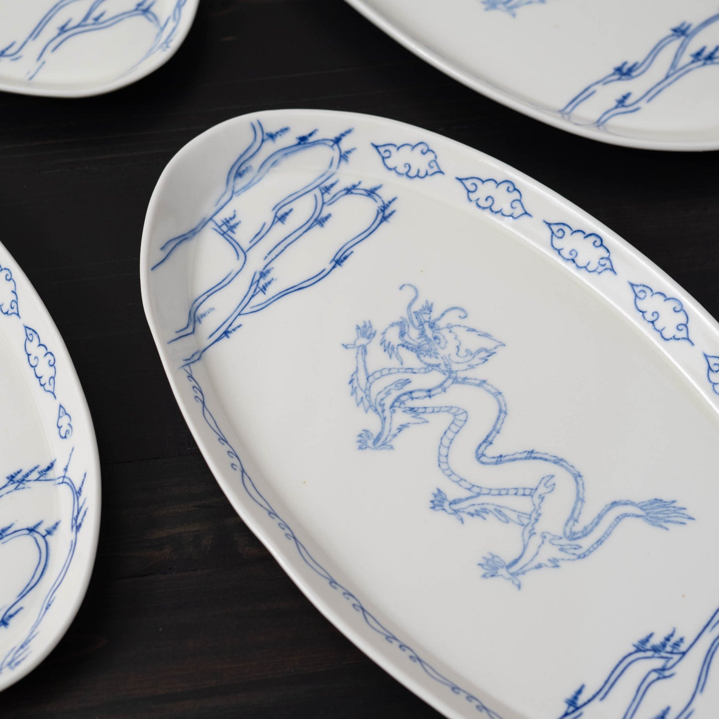 Dragon Mountain Motif - Narrow Oval