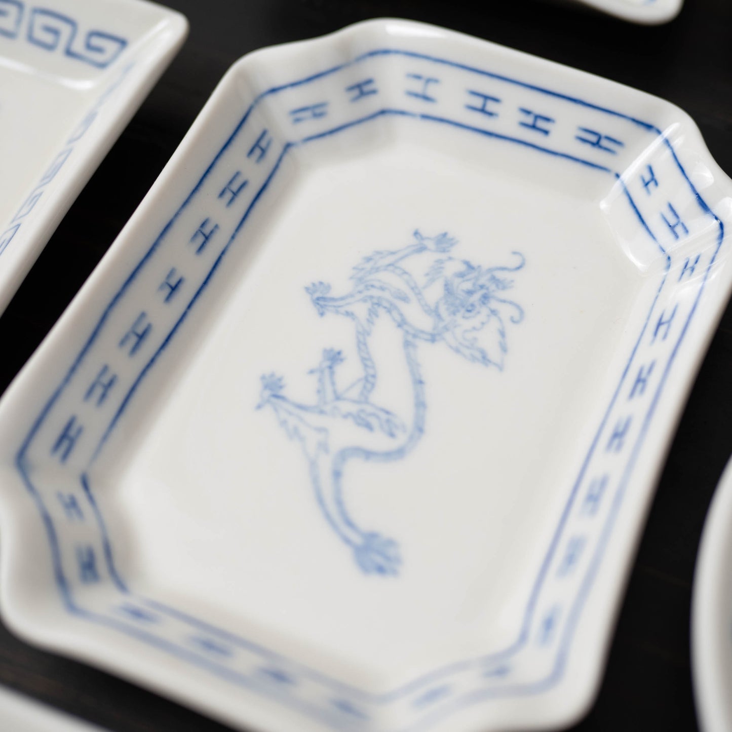 Dragon Beveled Rectangle Dish