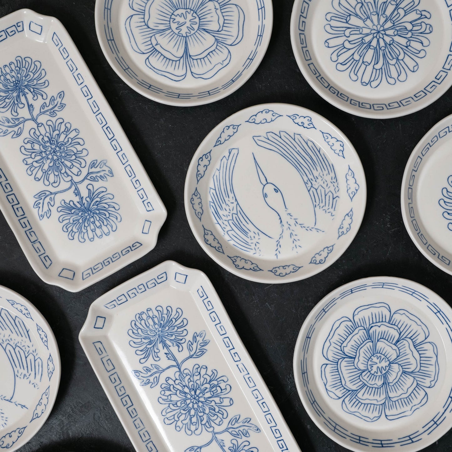 Crane Round Dish