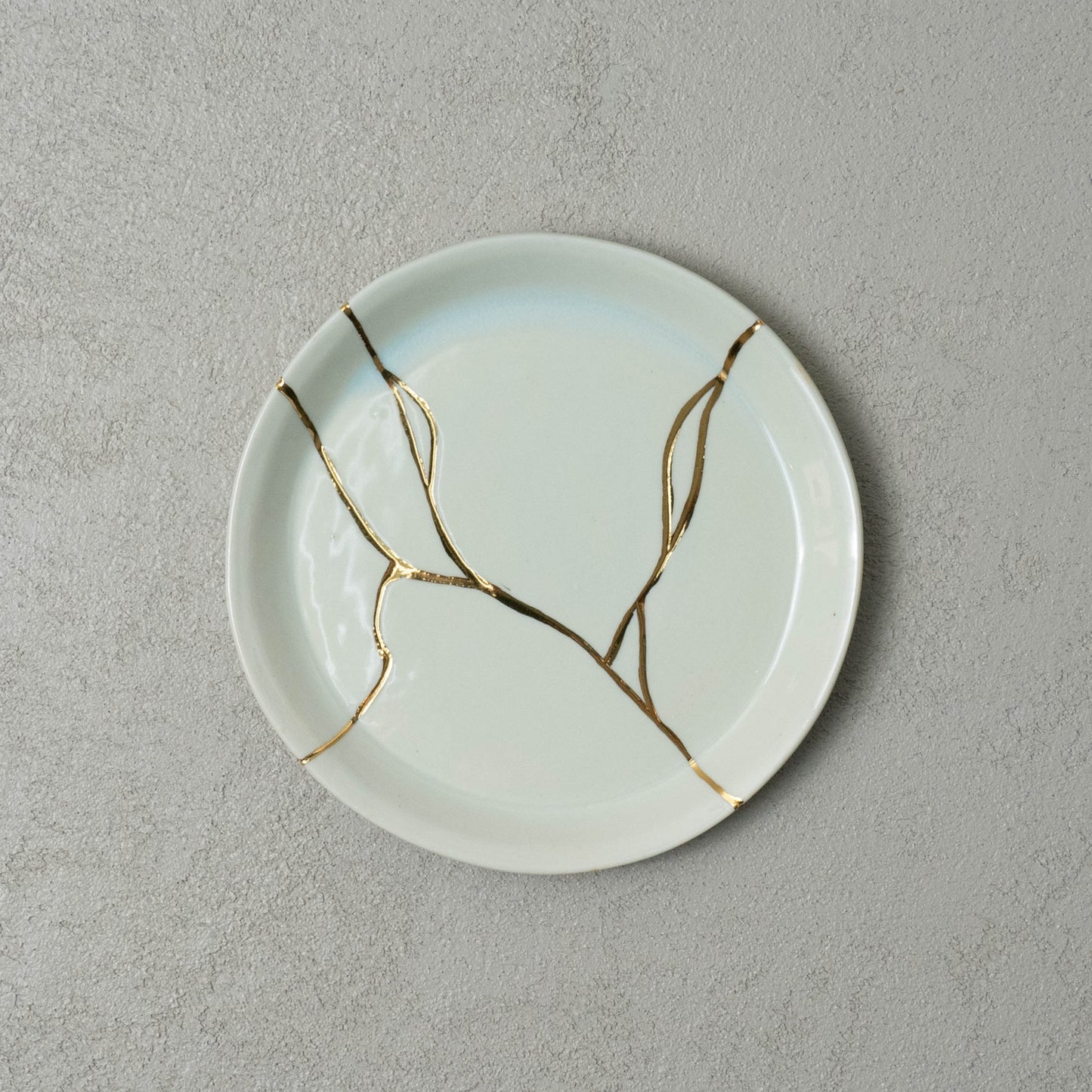 7" Blue Celadon Faux Kintsugi Plate