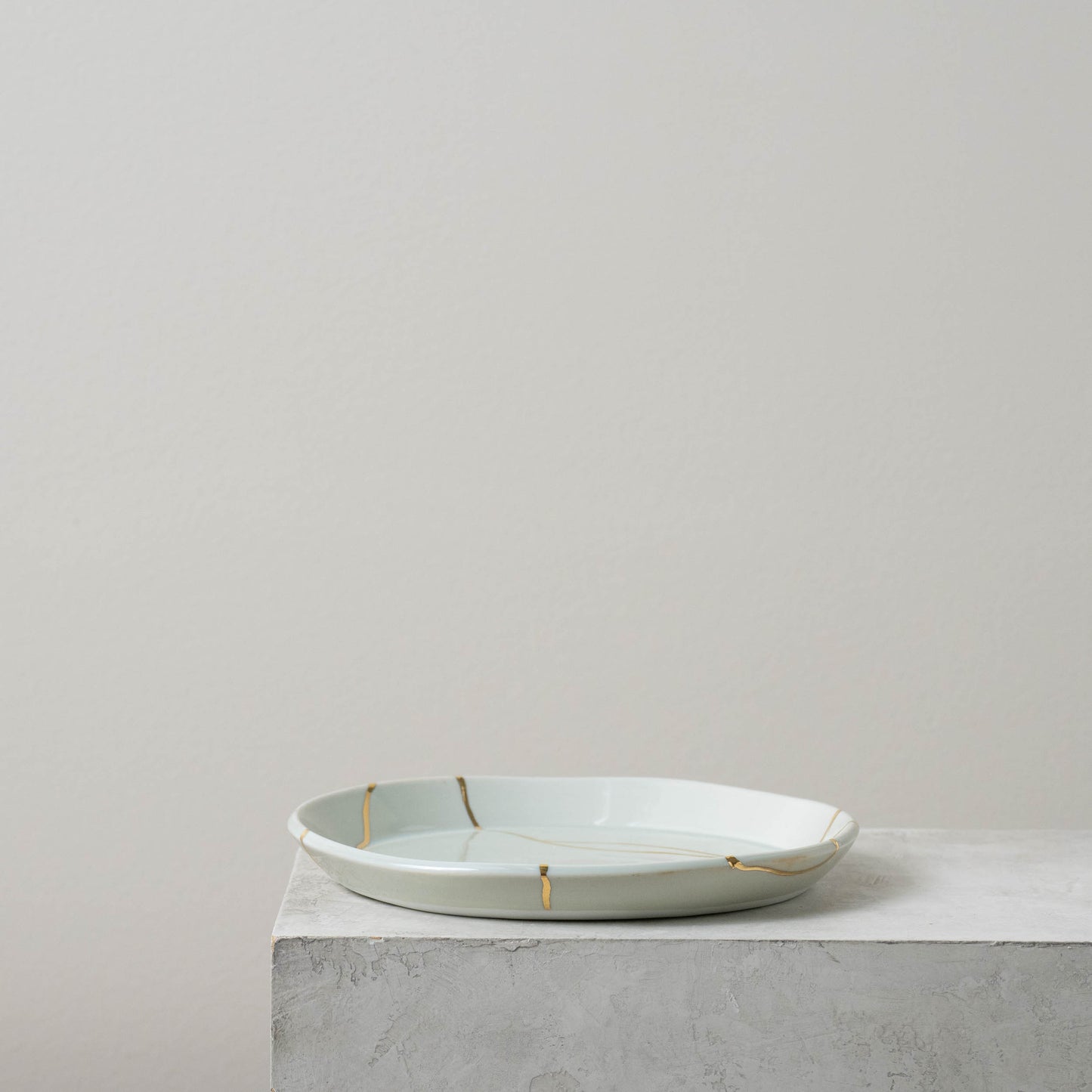 7" Blue Celadon Faux Kintsugi Plate
