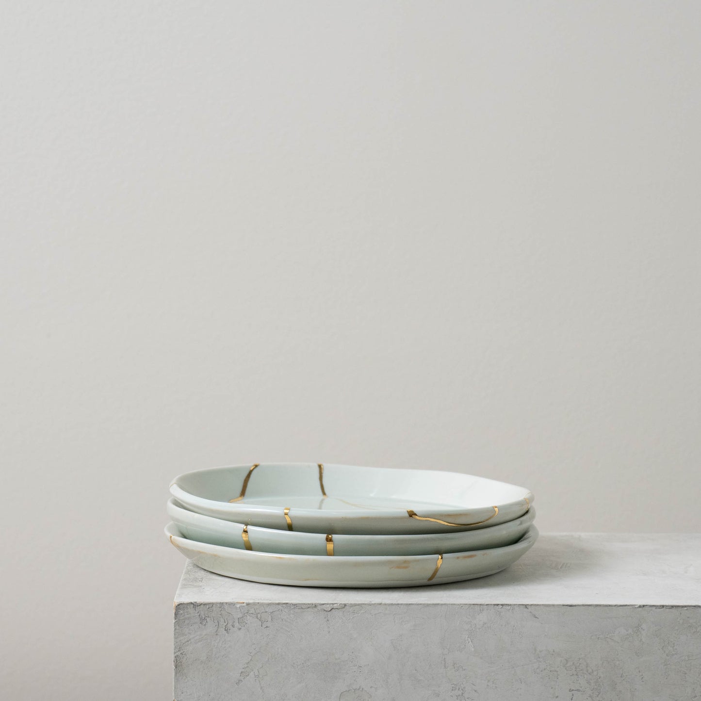 7" Blue Celadon Faux Kintsugi Plate