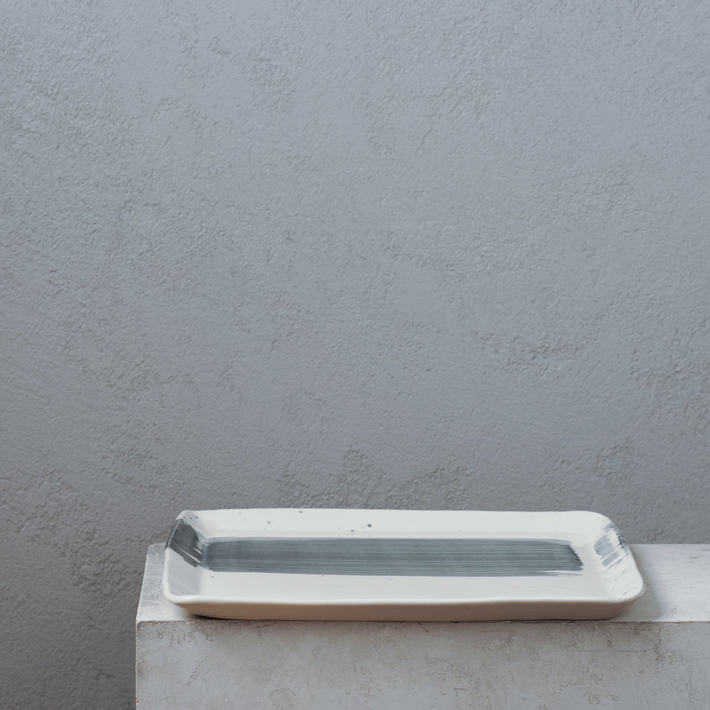 Black Brushstroke Square-ish Platter