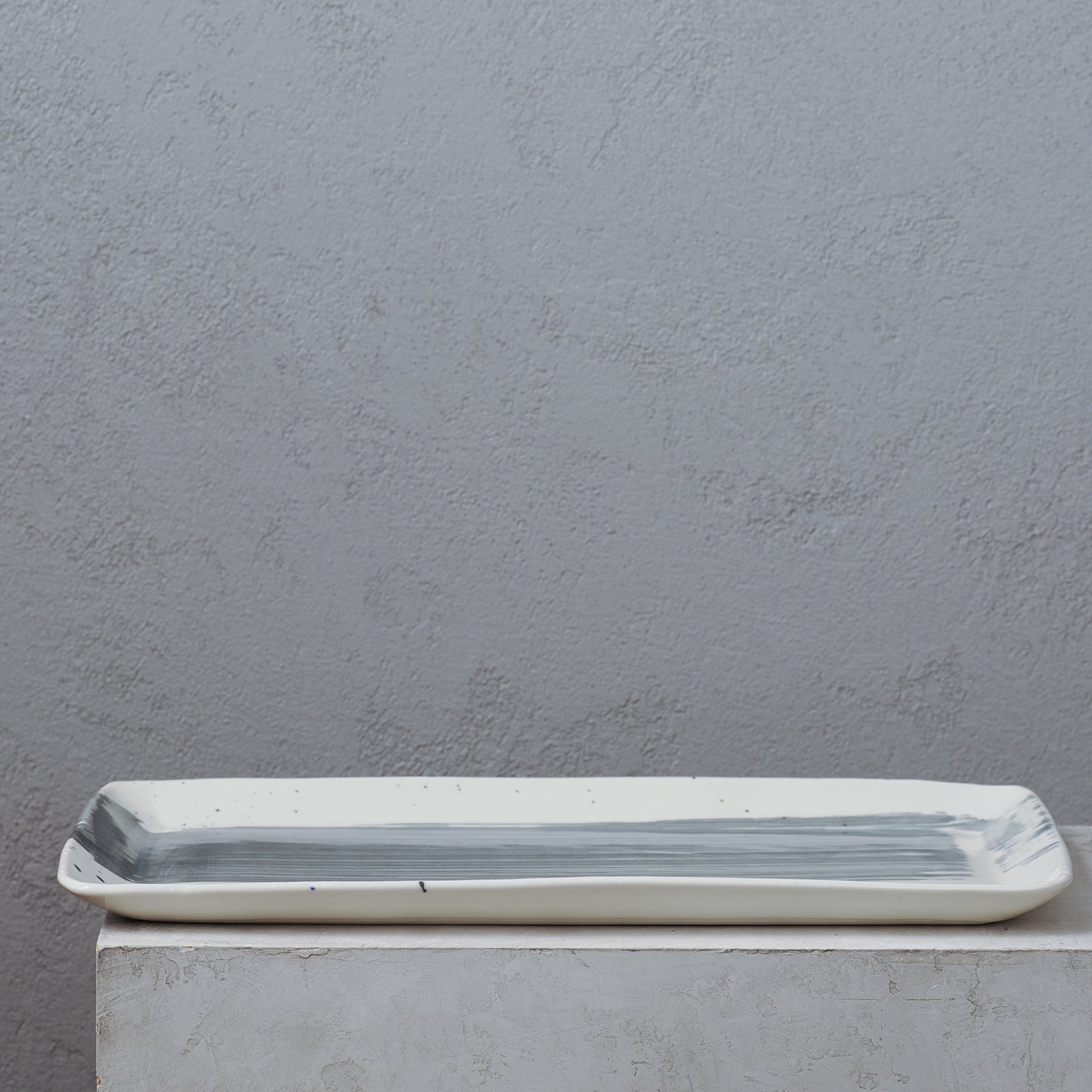Black Brushstroke Rectangle Platter