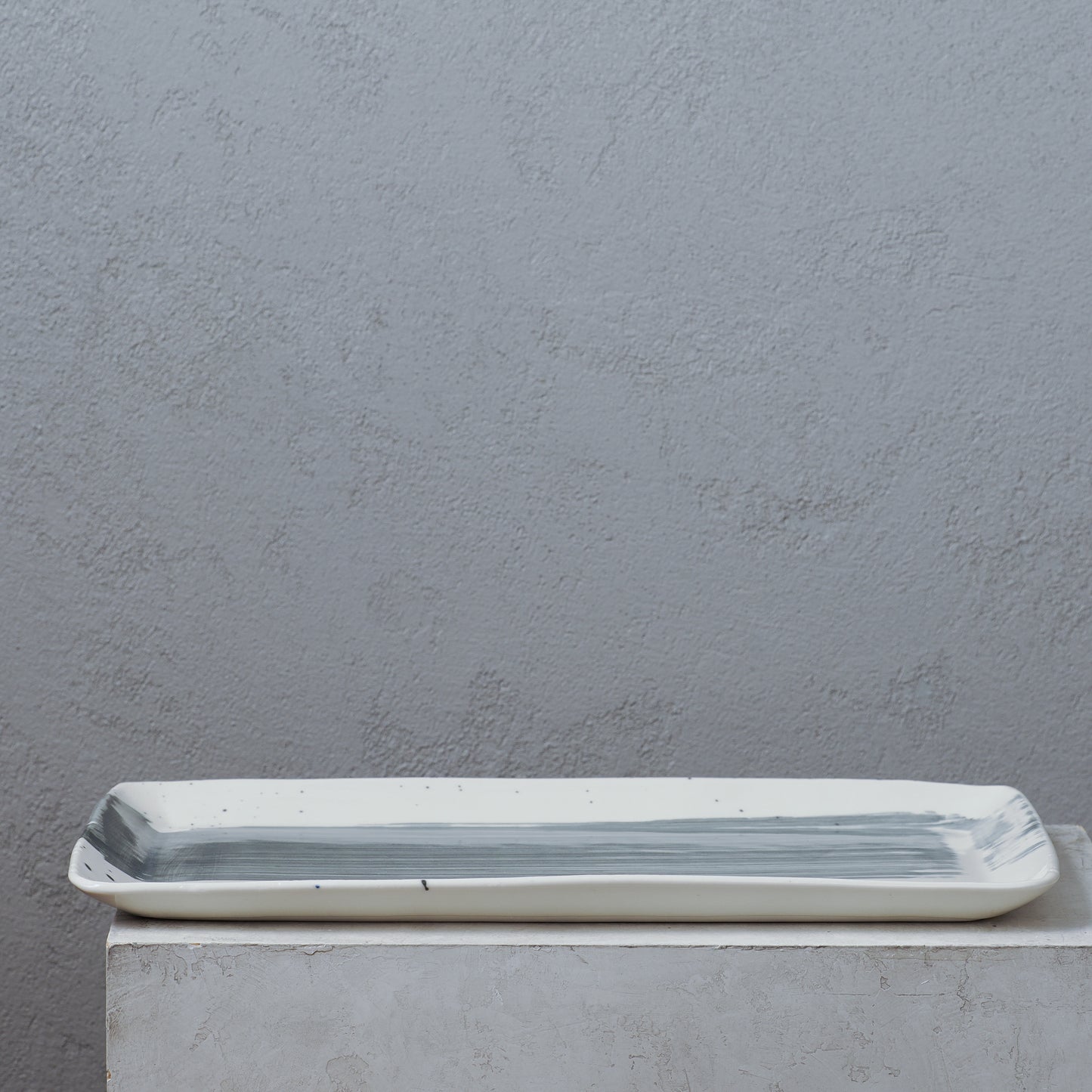 Black Brushstroke Rectangle Platter