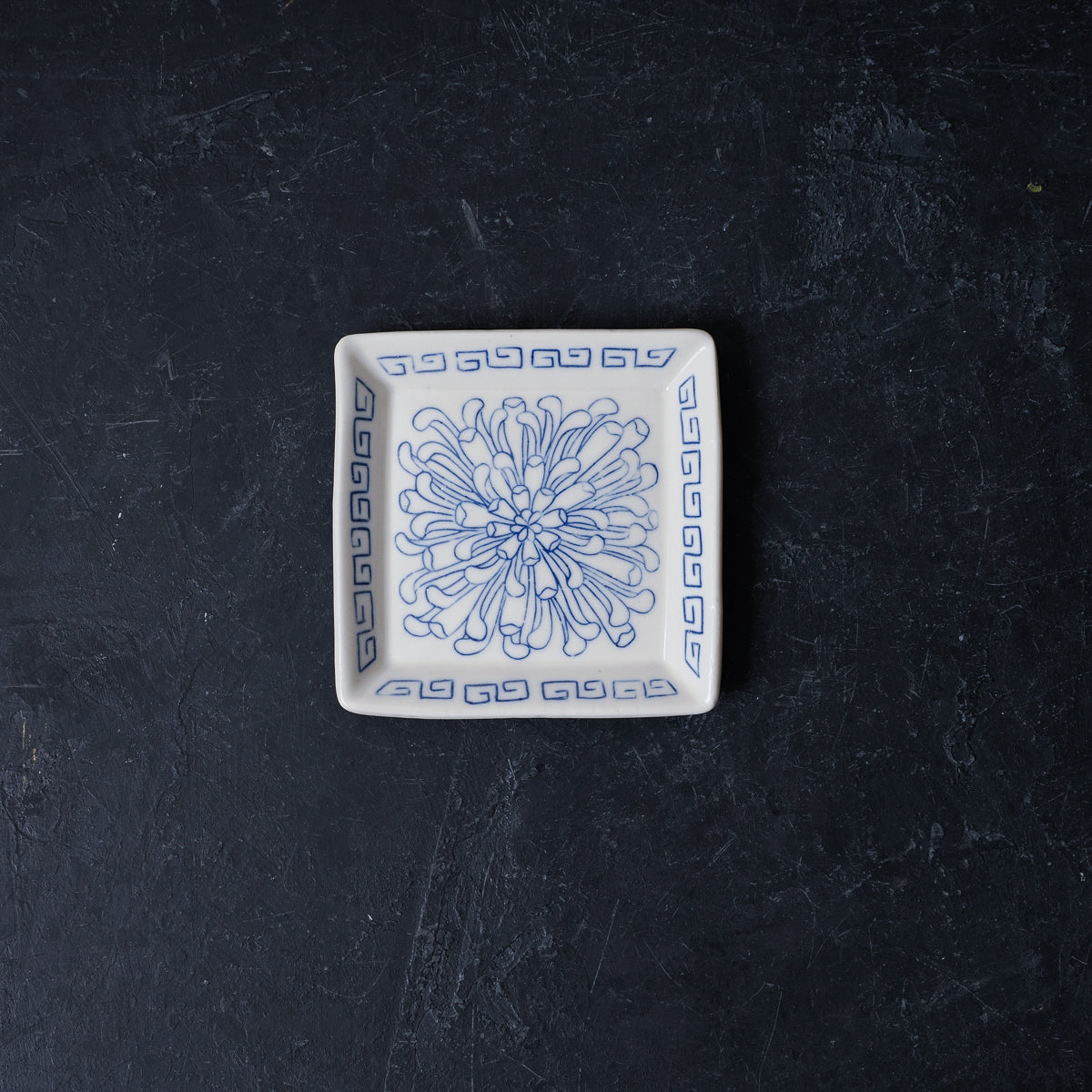 Chrysanthemum Bloom Square Dish