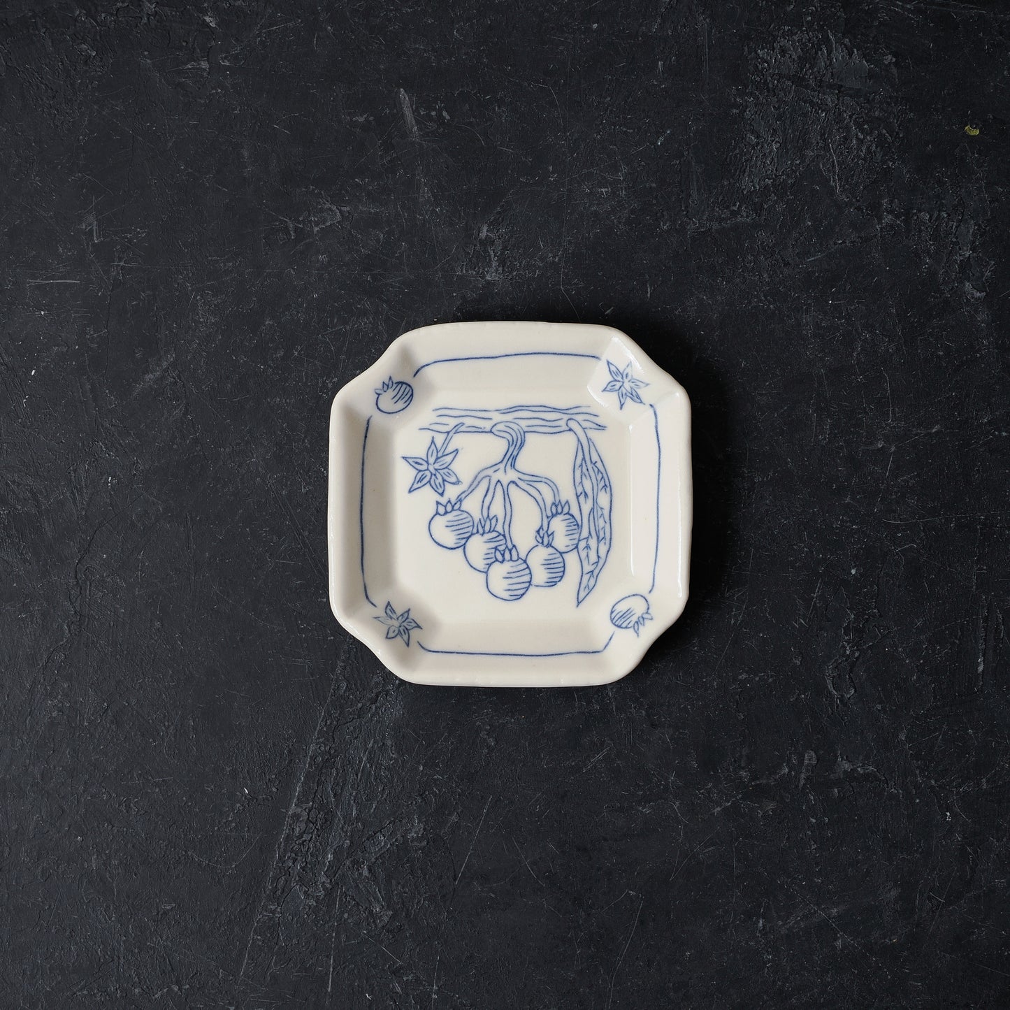 Tomato Beveled Square Dish