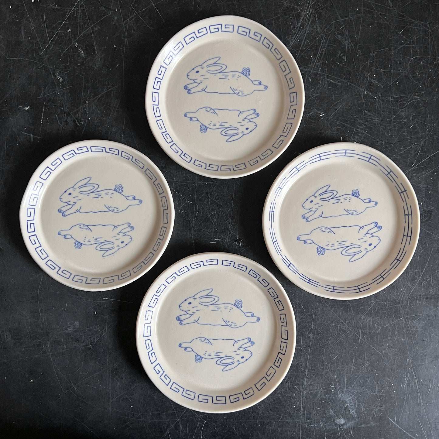 Running Rabbits Small Round Catchall