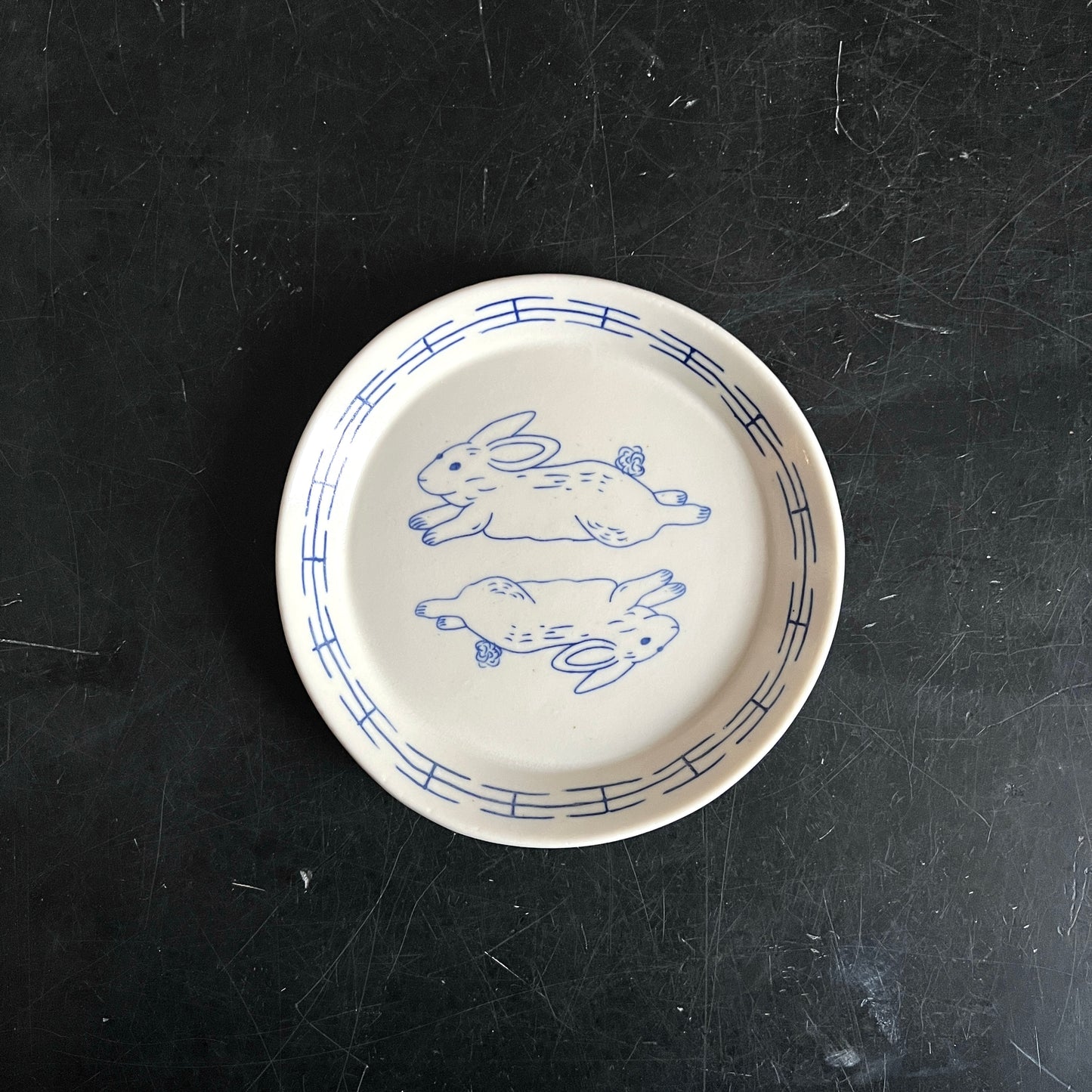 Running Rabbits Small Round Catchall