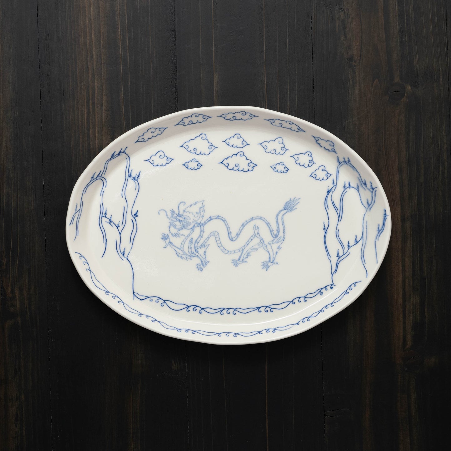 Dragon Mountain Motif 2 - Large Oval