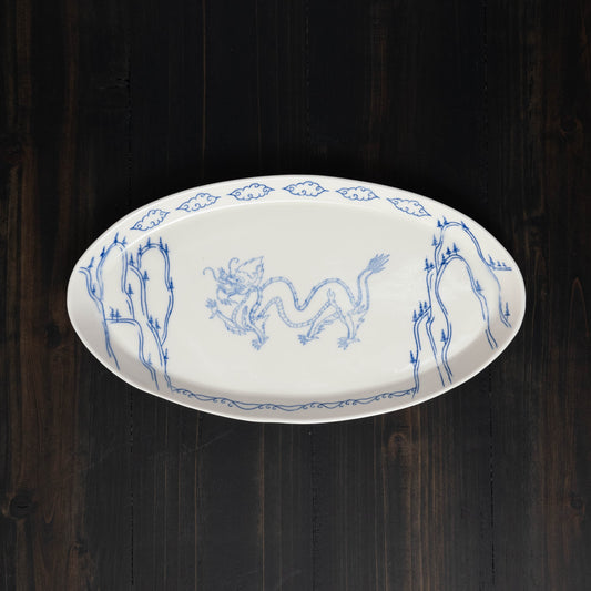 Dragon Mountain Motif - Narrow Oval