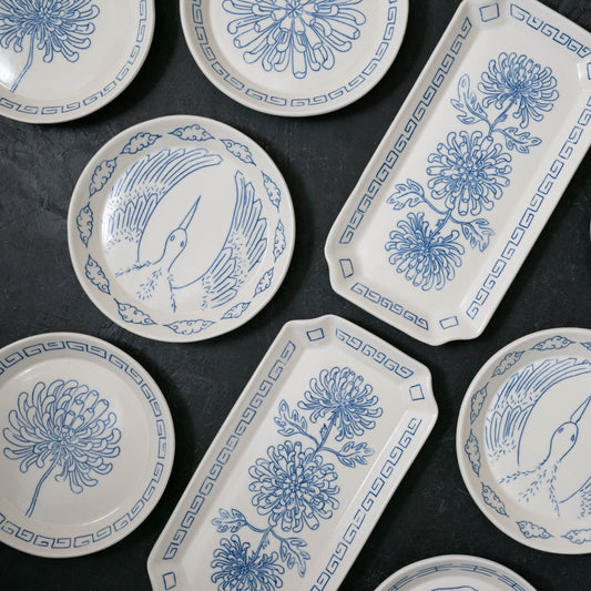 Chrysanthemum Beveled Rectangle Dish