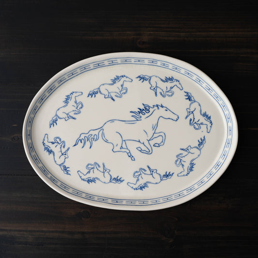 Nine Horses Large Oval