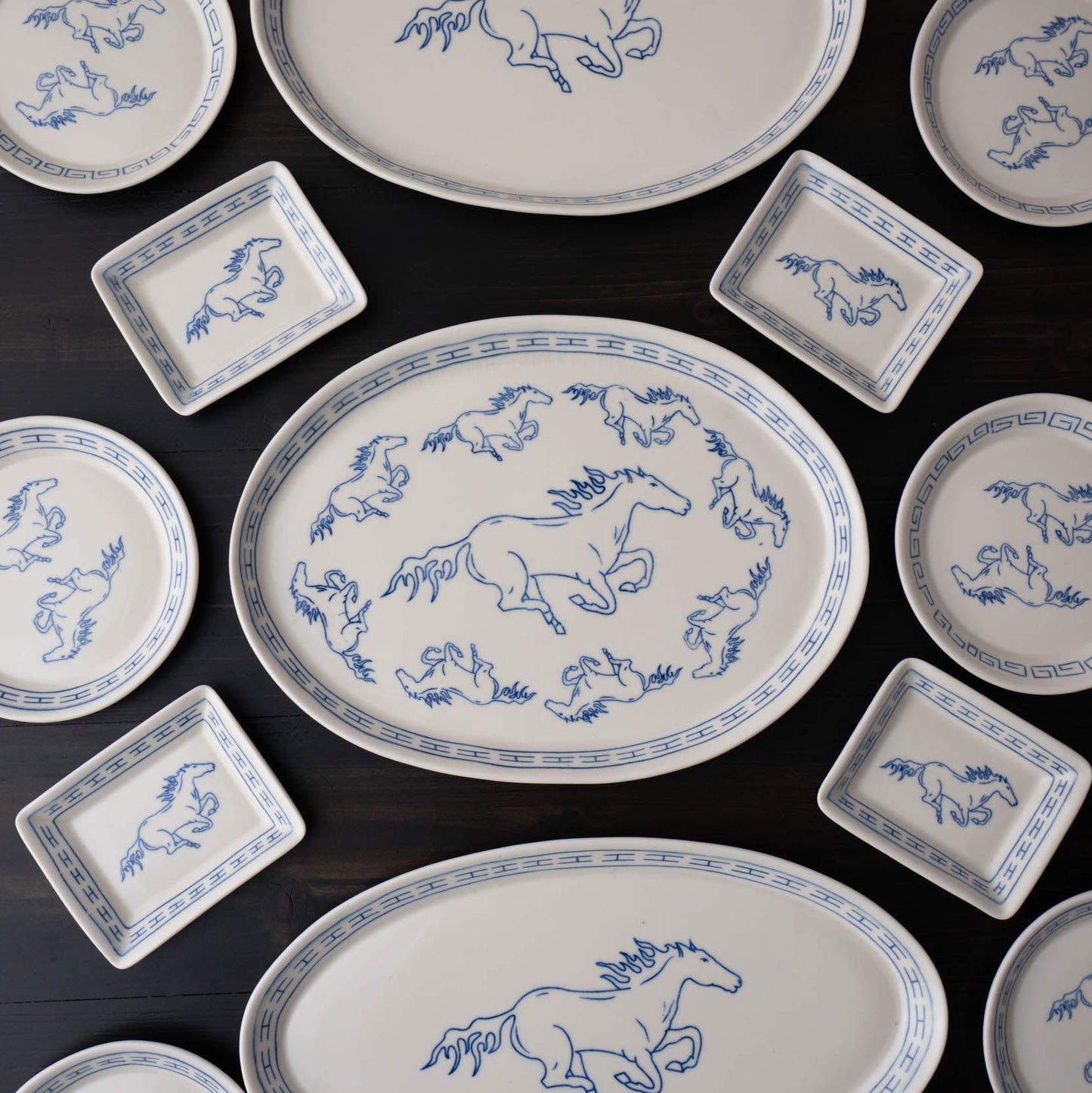 Nine Horses Large Oval