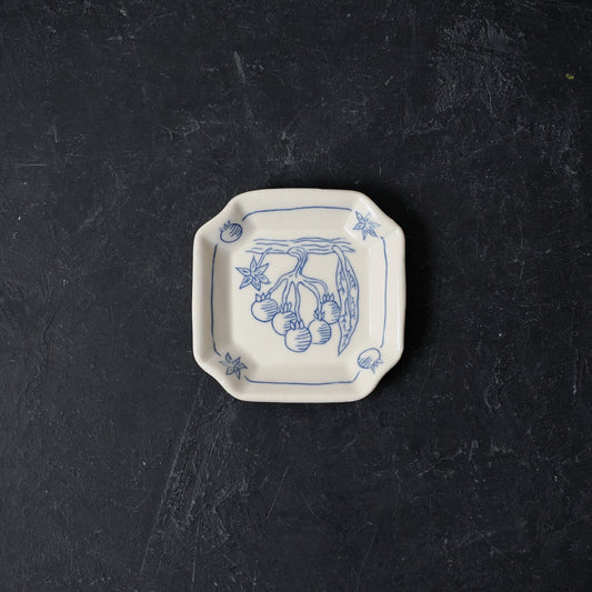 Tomato Beveled Square Dish
